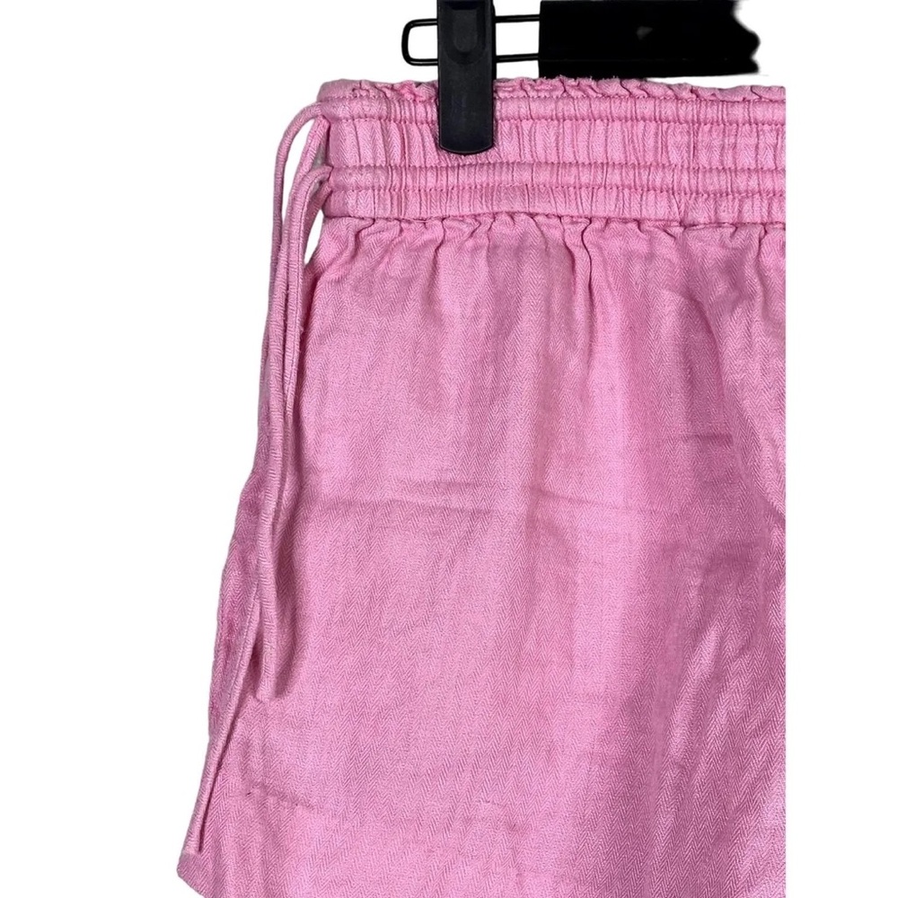 Linen Drawstring Relax Elastic Tie Bubblegum Pull… - image 6